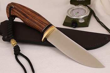 Нож "Алтай" Bohler N690, рукоять дерево зебрано. 